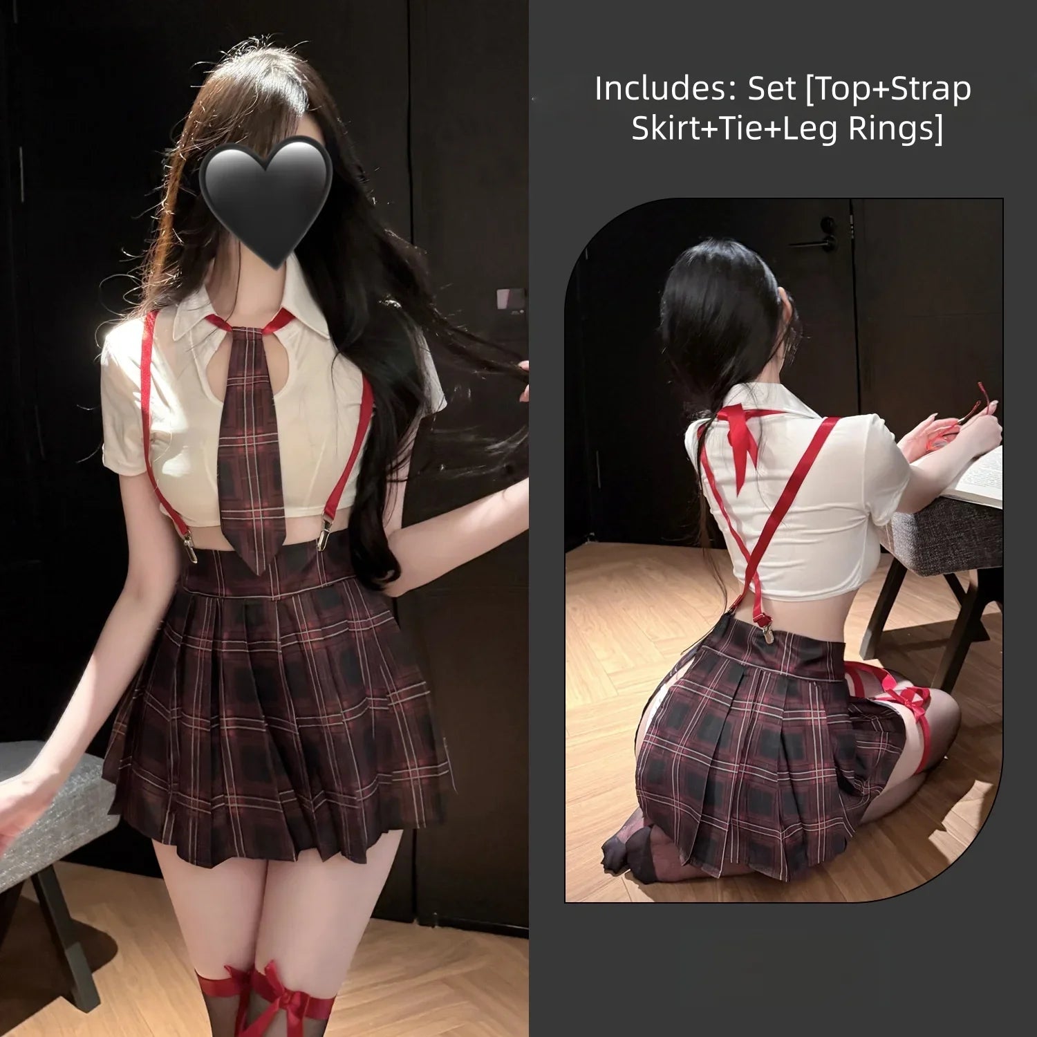Sweet Fairy Mini Maid Pure Desire College Style Uniform Lingerie Waist Cinching Slimming Spicy Girl Set Two-piece Set
