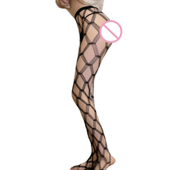 Versatile Fishnet Stockings with Large Cut-out Mesh Fishnet Stockings with Large Mesh Eyes High-cut Fishnet Stockings