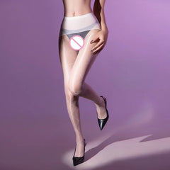 Versatile and Seductive Cross Diamond Pattern Seamless Erotic Stockings Aurora Glossy Ultra-thin Pantyhose