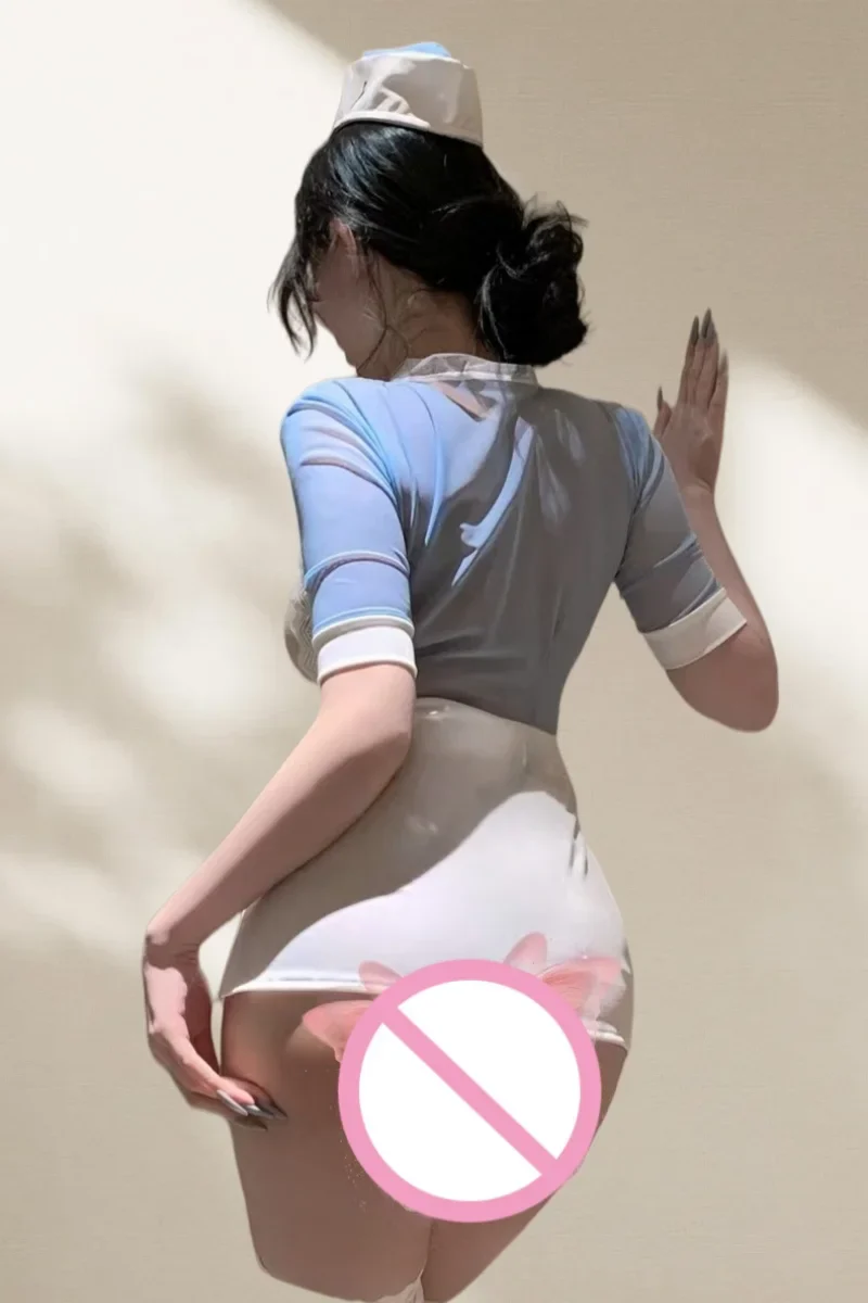 Wild Fairy  Expose Chest Rabbit Mature Sister Wind Deep V Secretary Uniform Underwear Flight Attendant Bag Hip Skirt