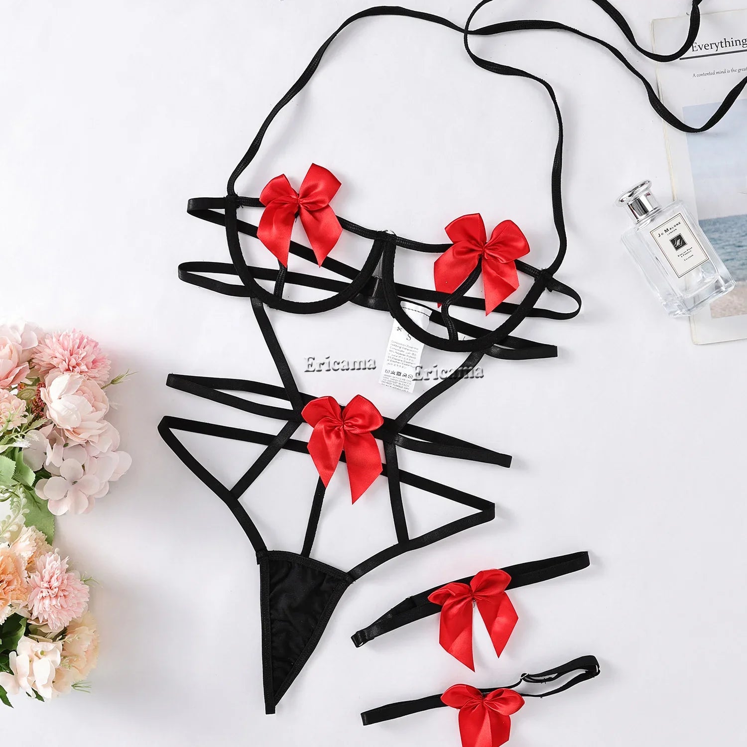 Lingerie Set Lace Embroidery Push Up Bra Panties Sets Deep V Gather Underwear Bras Brassiere