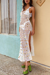 Sequin Crochet Maxi Cover Up Dress