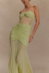 Lace Splicing Sleeveless Off-shoulder Slim Maxi Dress
