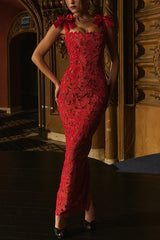 Consonak backless slim fit floral long dress