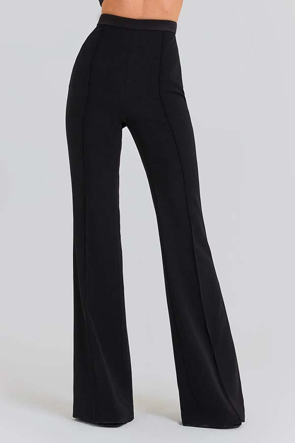 Power High Rise Side Zipper Flare Slim Fit Pants