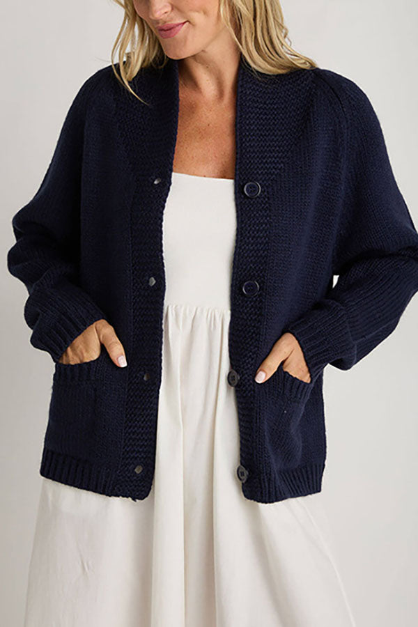 Lobster Pattern Casual Long Sleeve Knit Cardigan