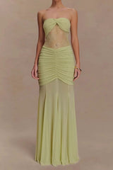 Lace Splicing Sleeveless Off-shoulder Slim Maxi Dress