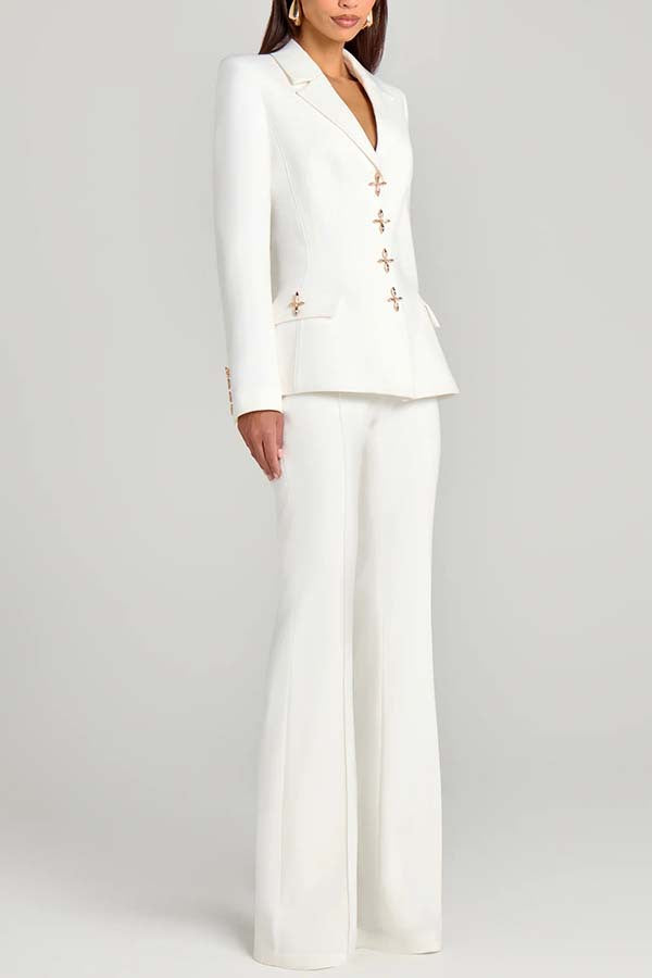 Power High Rise Side Zipper Flare Slim Fit Pants