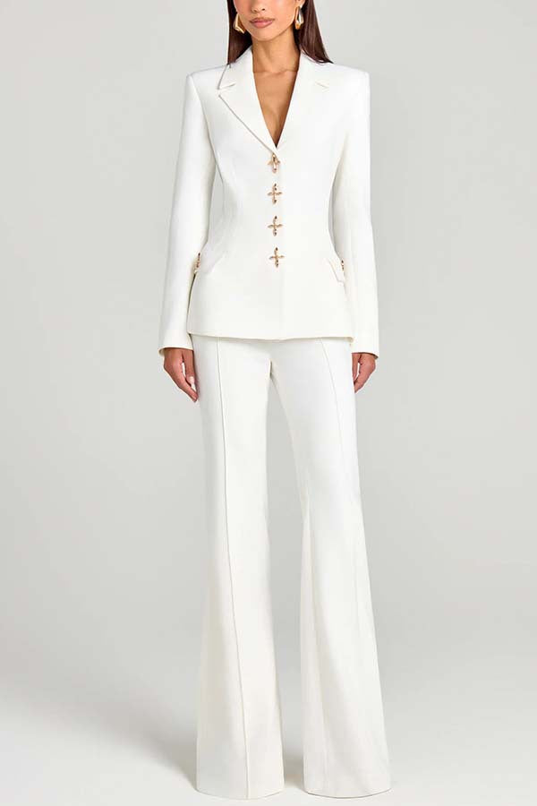 Power High Rise Side Zipper Flare Slim Fit Pants