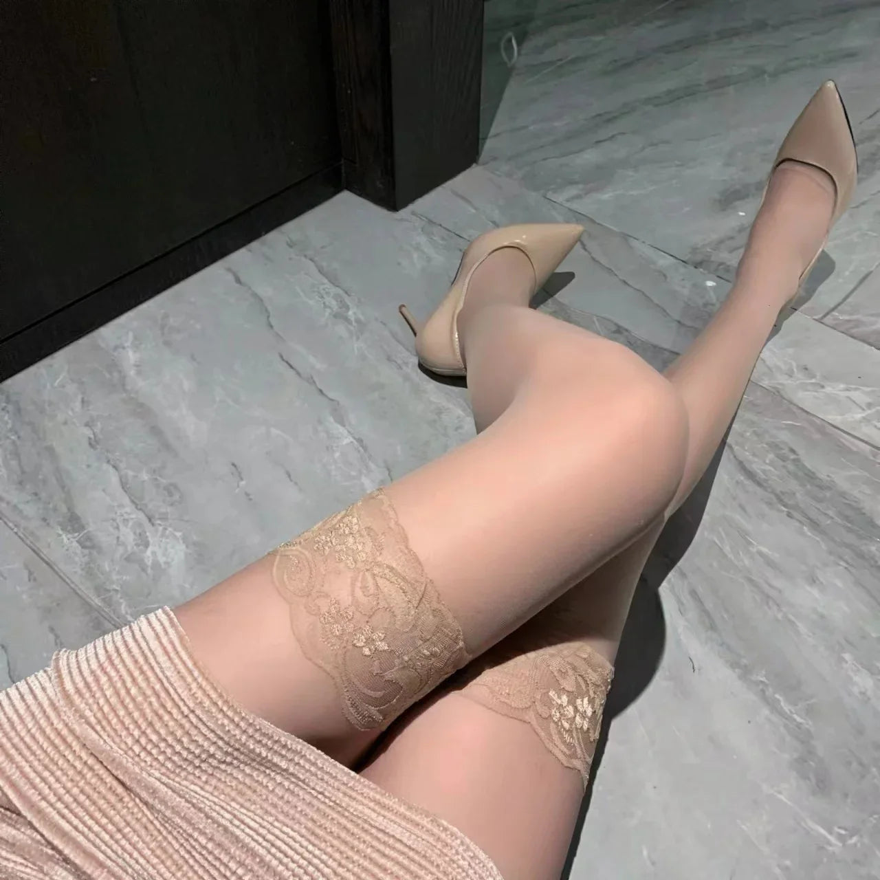 Purely Seductive Lace-up Stockings Knee-length Erotic Stockings European American Style Wholesale Lace Stockings