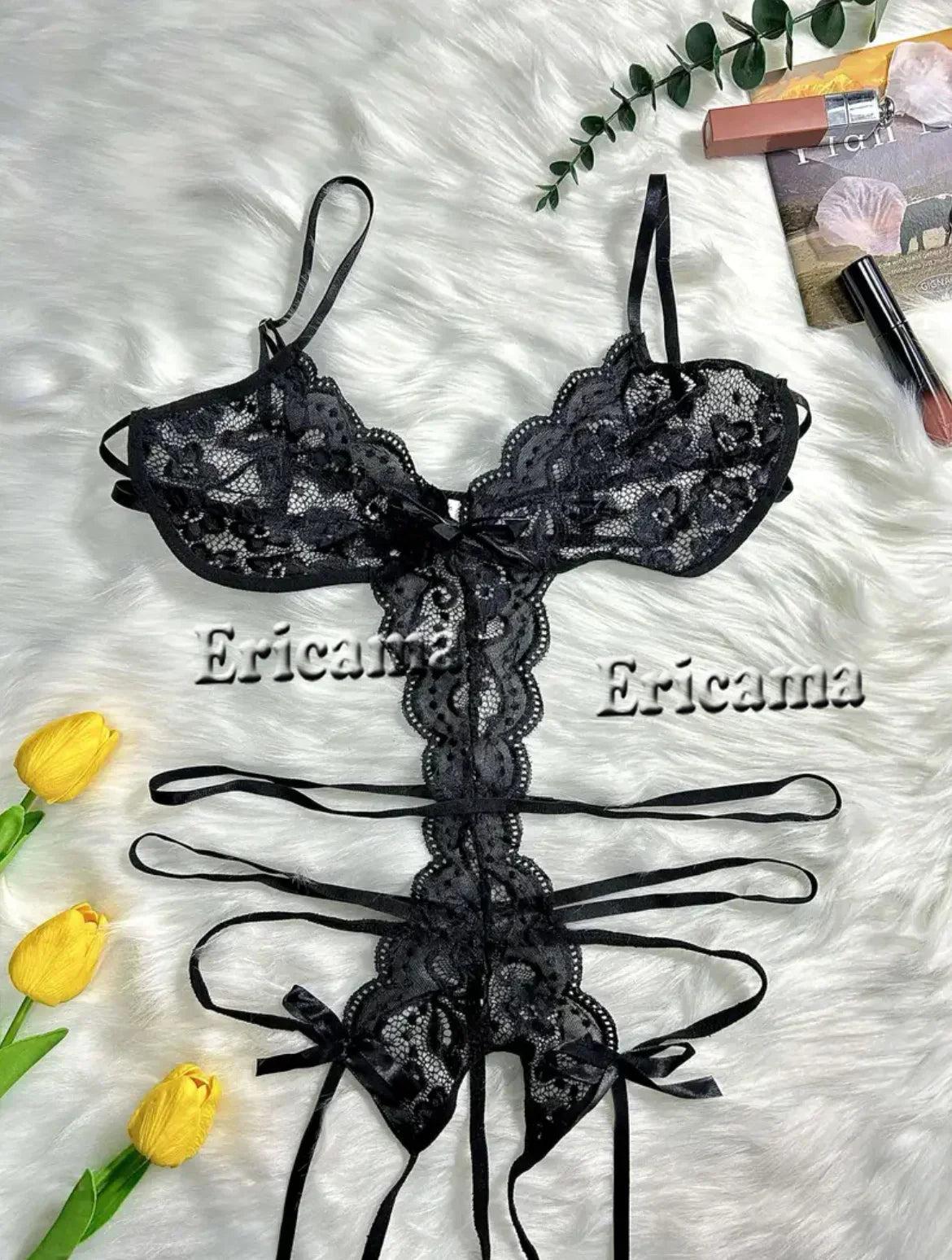 Lingerie Lace Open Bra Transparent Bra And Panty Set Erotic Lingerie