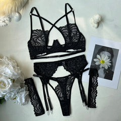 Lingerie Seamless Underwear Erotic Outfit Open Bra Set Mini Skirt Bra And Panty Set