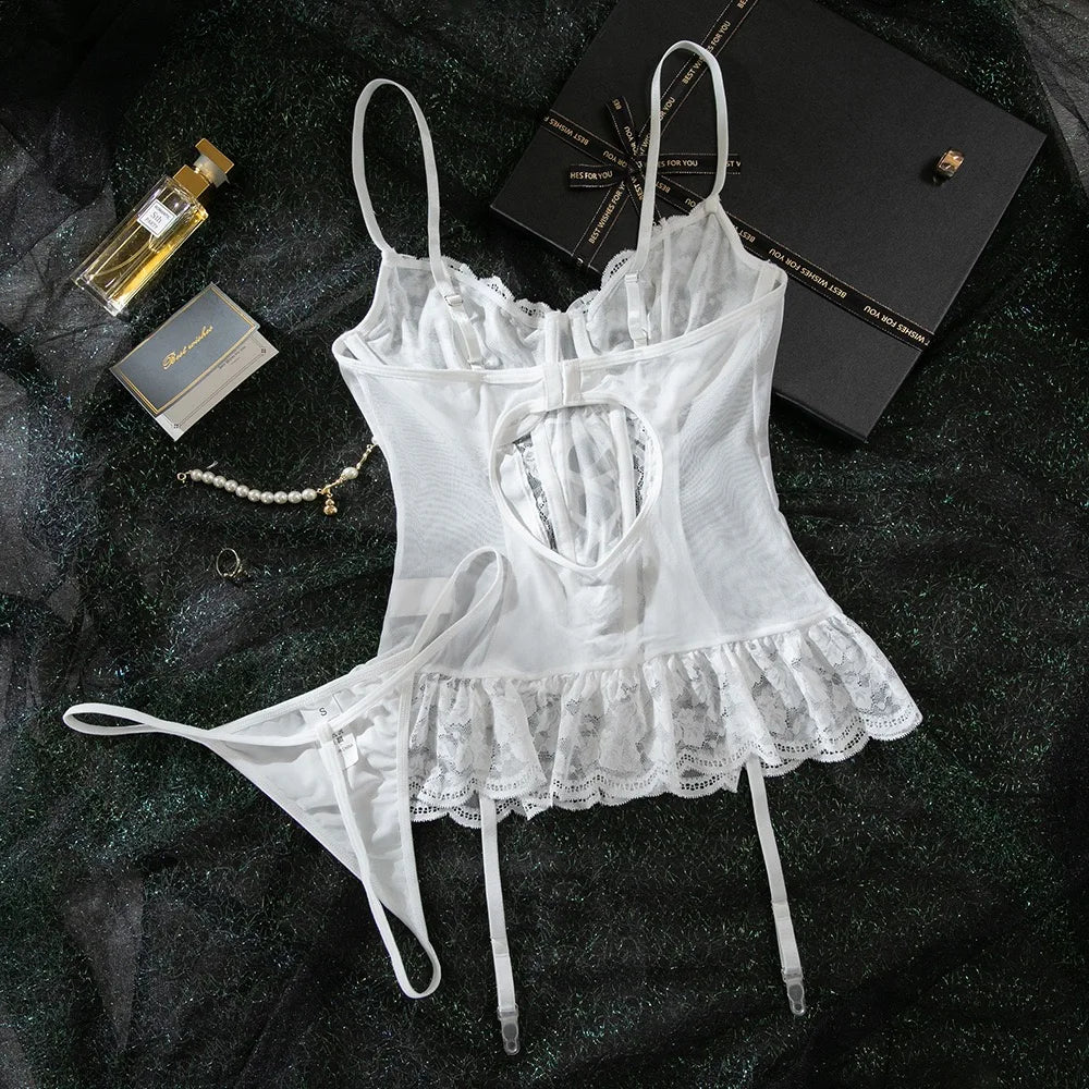 Lingerie Set Lace Transparent Underwear Brief Sets Bra Push Up Breves Sets Thin Erotic Lace Bra And Panty Set