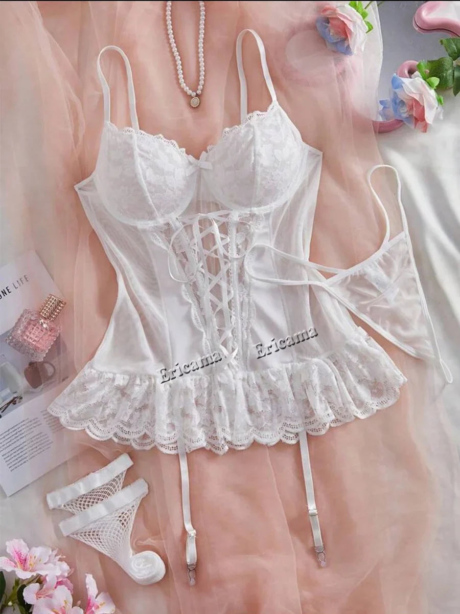 Lingerie Set Lace Transparent Underwear Brief Sets Bra Push Up Breves Sets Thin Erotic Lace Bra And Panty Set