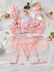 Lingerie Lace Transparent Underwear Brief Sets Bra Kit Push Up Breves Sets Erotic Bra Set Underwear