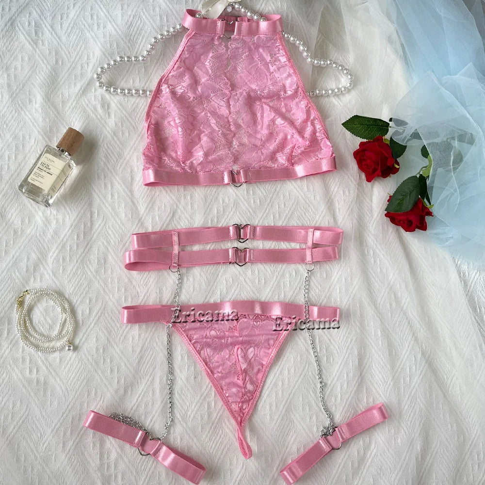 Lingerie Lace Transparent Underwear Brief Sets Bra Kit Push Up Breves Sets Erotic Bra Set  Erotic Lingerie Set