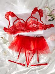 Lingerie Lace Transparent Underwear Brief Sets Bra Kit Push Up Breves Sets Erotic Bra Set Underwear