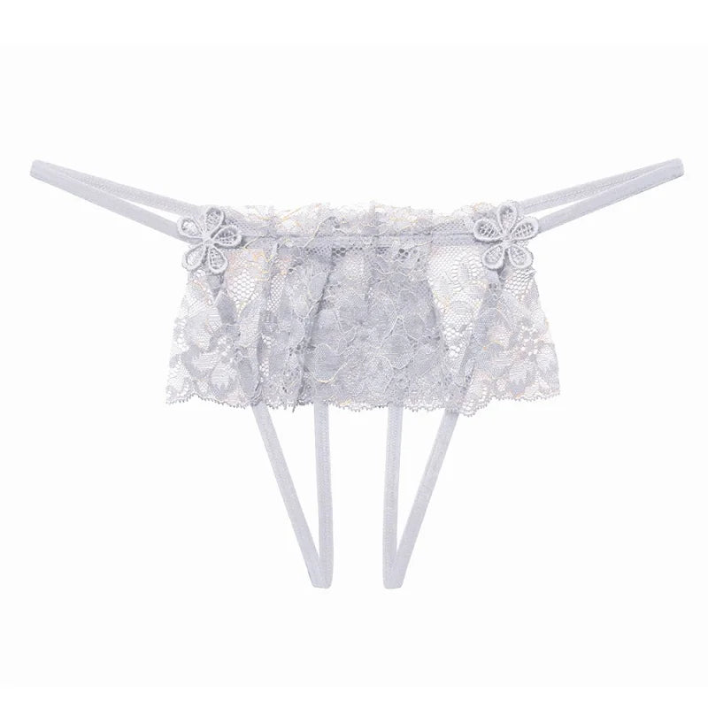 Sweet Comfortable Temptation Flirtatious Lace Panties Underwear Covering Seduction Low Waist Perspective Thong