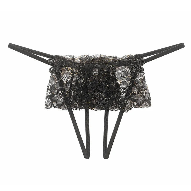 Sweet Comfortable Temptation Flirtatious Lace Panties Underwear Covering Seduction Low Waist Perspective Thong