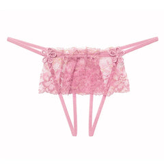 Sweet Comfortable Temptation Flirtatious Lace Panties Underwear Covering Seduction Low Waist Perspective Thong