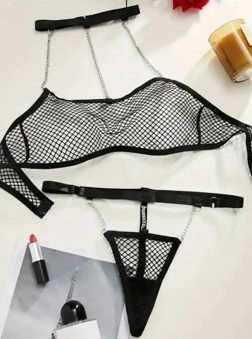 Transparent Underwire Exotic Sets Sensual Brassiere Lingerie Set Bralette Bra and Panty Set