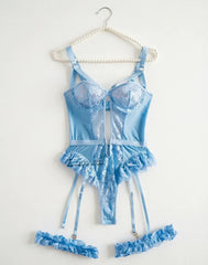 Intimates 2024 Underwire Erotic Lingerie Set Push Up Bra Set Underwear Lace Dress Porn Lingerie