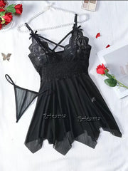 Transparent See Through Lingerie Sets Lace Bra And Panty Set Costumes