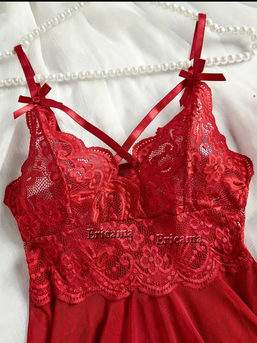 Transparent See Through Lingerie Sets Lace Bra And Panty Set Costumes