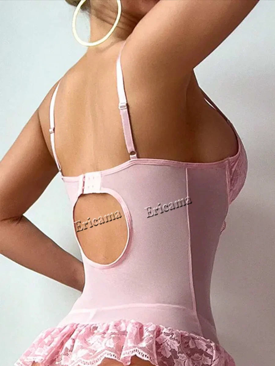 Brass Lingerie Outfit Bra and Panty Set Attractive Chest Suspenders Below Sex