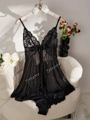 Underwear Lingerie Set Erotic Bra Nightdress Lace Solid Slim Soft Dresses Erotic & Dresses