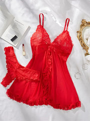 Underwear Lingerie Set Erotic Bra Nightdress Lace Solid Slim Soft Dresses Erotic & Dresses