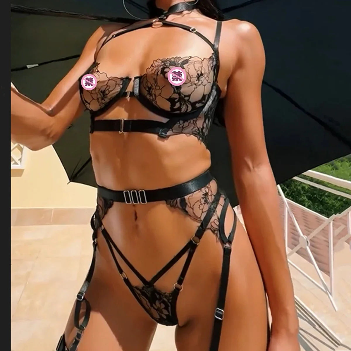 Womens Underwear Embroidered Bra and Summer Underwear 4-piece Set Comfortable Underwear