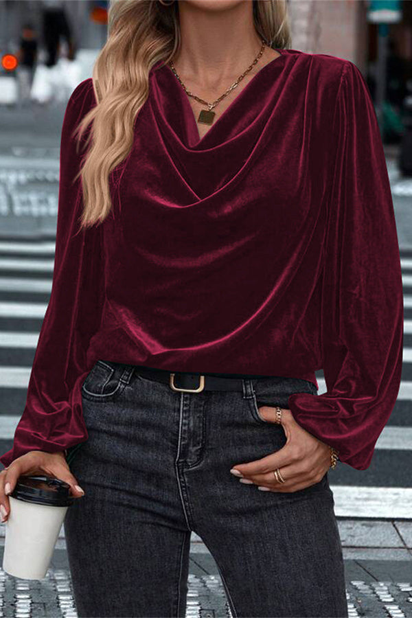 Velvet Long-sleeved Loose Casual Top