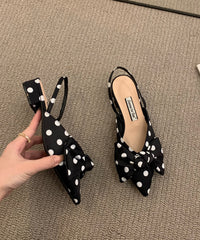 Chic Bow Splicing Big Plaid Chunky Sandals Cotton Fabric