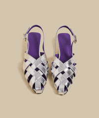 Silver Faux Leather Hollow Out Splicing Hiking Sandals