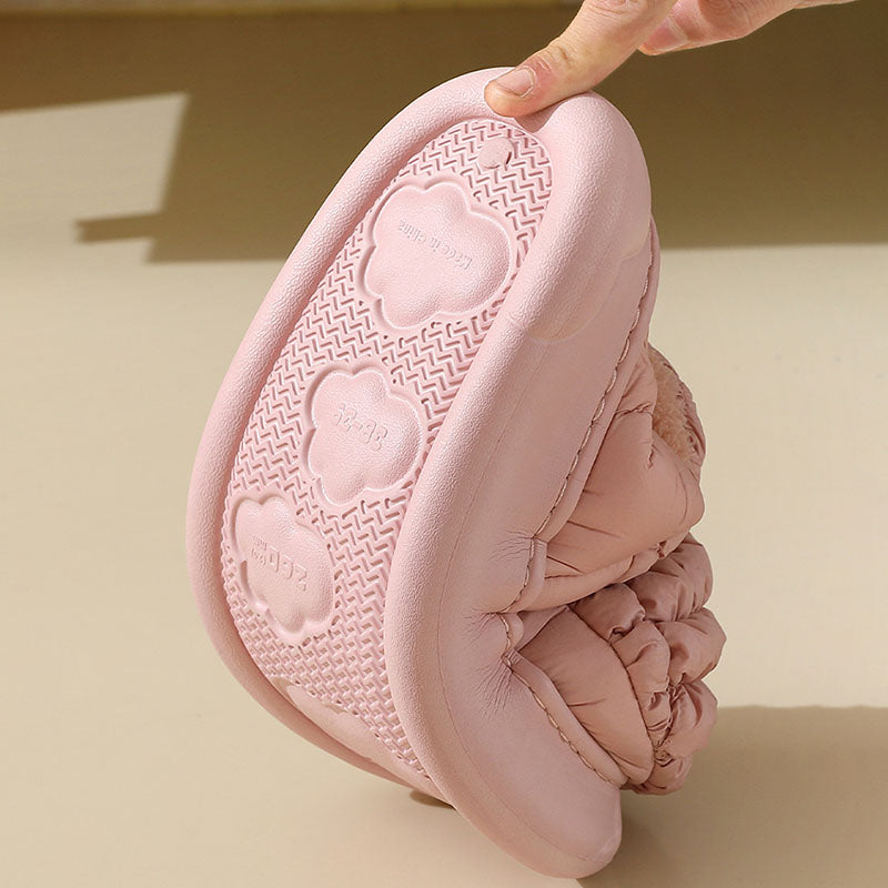 Winter Grid Household Warm Cotton Shoes