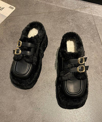 Beige Splicing Platform Teddy Slide Sandals