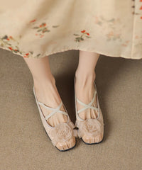 Purple Cowhide Leather Splicing Floral Slide Sandals