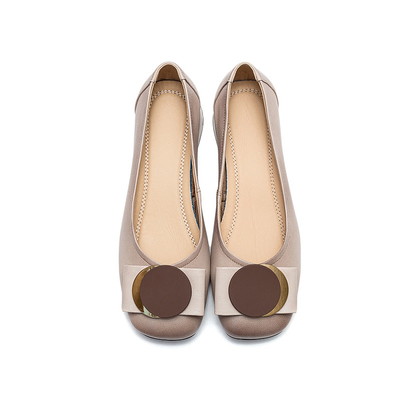 Spring Summer Retro Leather Wedge Casual Shoes