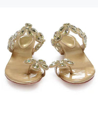 Lake Blue Boutique Zircon Peep Toe Slide Sandals