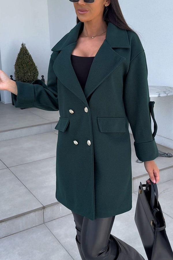 Lapel Double-breasted Loose Coat