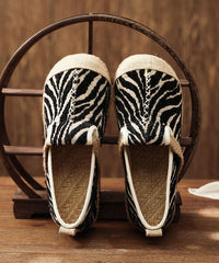 Grey Zebra pattern Cotton Fabric For Splicing Flat Shoes