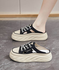 Comfy Splicing Platform Khaki Faux Leather Slide Sandals