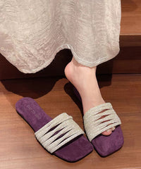 Yellow Zircon Splicing Slide Sandals Peep Toe