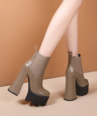 Khaki Splicing Platform High Heel Boots