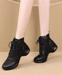 White Chunky Breathable Mesh Splicing Boots Lace Up