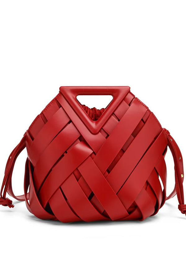 Triangle Woven Large-capacity Handbag
