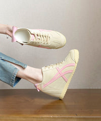 Splicing Wedge High Wedge Heels Shoes Pink Faux Leather