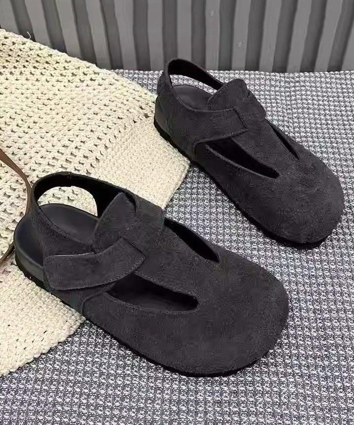 Yellow Flats Suede Comfy Hollow Out Flat Shoes