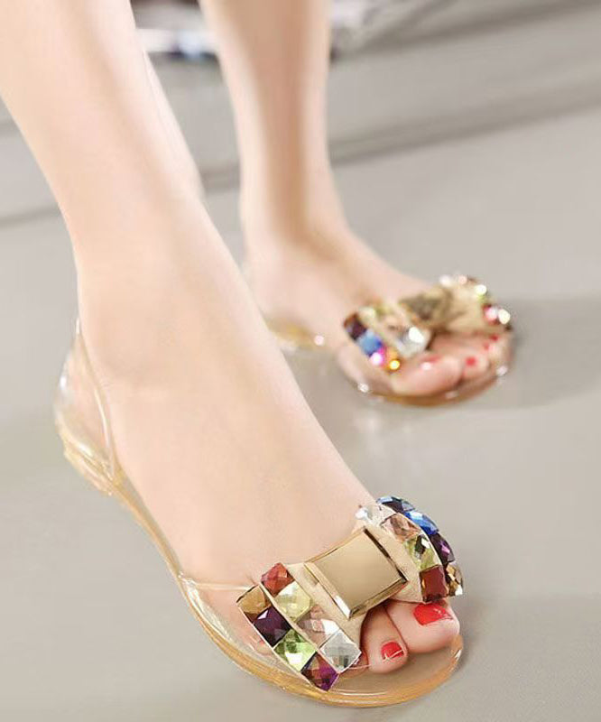 Black Water Diamond Flat Bottom Fish Mouth Sandals